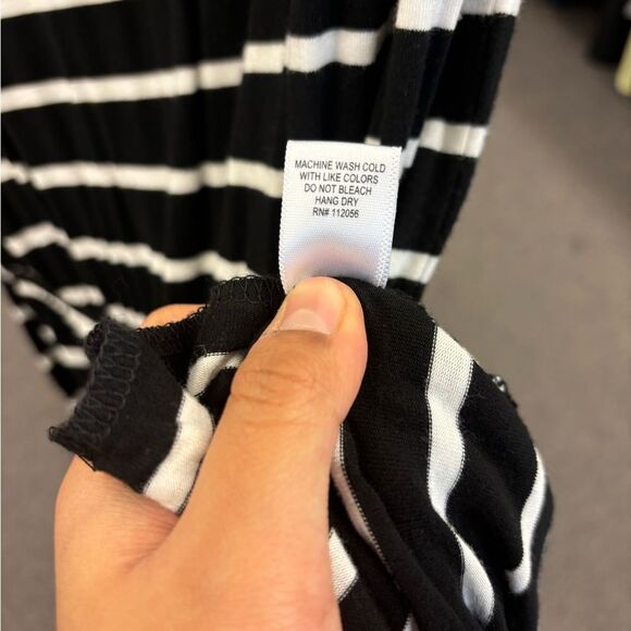 Zenana Ladies Small Black White Striped Romper - Picture 8 of 8